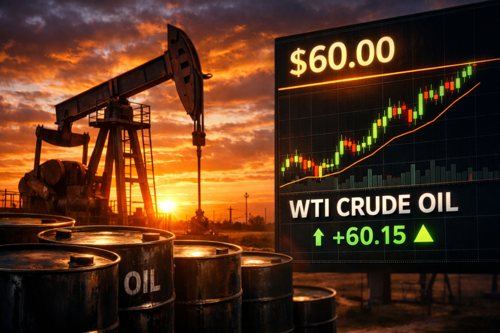 Oil Prices Climb as WTI Crude Trades Above $60 a Barrel